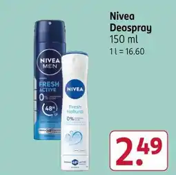 Rossmann Nivea fresh active deospray Angebot