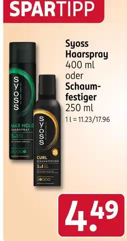 Rossmann Syoss haarspray max hold Angebot