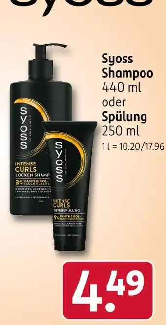 Rossmann Syoss shampoo Angebot