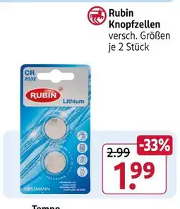Rossmann Rubin knopfzellen Angebot