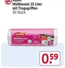 Rossmann Rubin müllbeutel mit tragegriffen Angebot