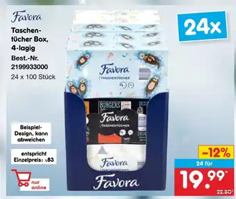 Netto Marken-Discount Favora taschentücher box Angebot