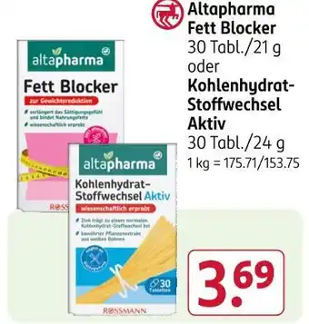 Rossmann Altapharma fett blocker Angebot