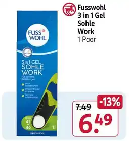 Rossmann Fusswohl 3 in 1 gel sohle work Angebot