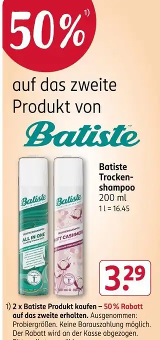 Rossmann Batiste trocken-shampoo all in one Angebot