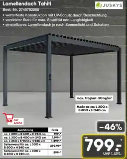 Netto Marken-Discount Juskys lamellendach tahiti ca. l 300 x b 300 x h 240 cm Angebot