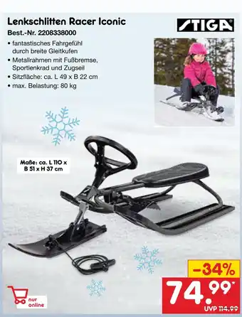 Netto Marken-Discount Stiga lenkschlitten racer iconic Angebot