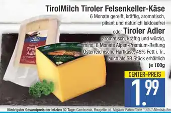 Edeka Tirolmilch tiroler felsenkeller-käse Angebot