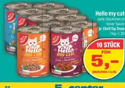 Edeka Gut&günstig hello my cat zarte stückchen in feiner sauce (rind) Angebot