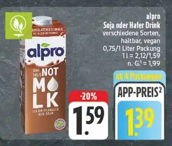 Edeka Alpro soja drink Angebot