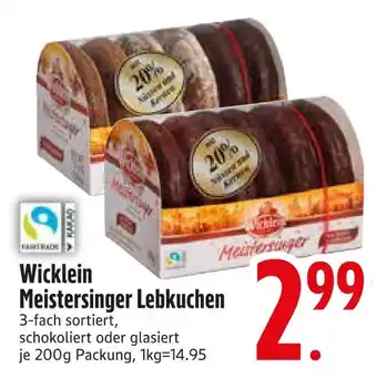 Edeka Wicklein meistersinger lebkuchen schokoliert Angebot