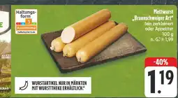Edeka Mettwurst 'braunschweiger art' Angebot