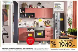 Zurbrüggen Welnova küchenblock win in karminrot Angebot