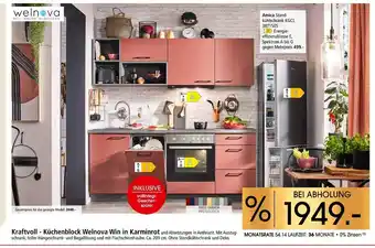 Zurbrüggen Welnova küchenblock win in karminrot Angebot