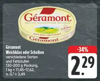 Edeka Géramont weichkäse oder scheiben Angebot