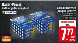 Edeka Varta alkaline batterien longlife power mignon aa Angebot