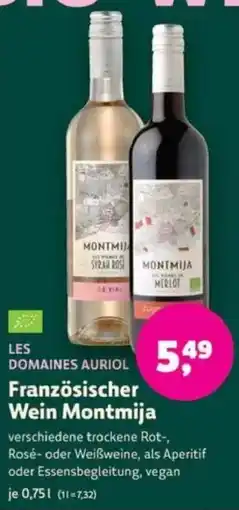 Biomarkt LES DOMAINES AURIOL Französischer Wein Montmija Angebot
