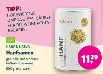 Biomarkt HANF & NATUR Hanfsamen Angebot
