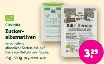 Biomarkt GOVINDA Zuckeralternativen Angebot