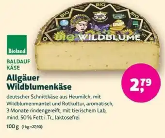 Biomarkt Bioland BALDAUF KÄSE Allgäuer Wildblumenkäse Angebot