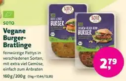 Biomarkt SOTO Vegane Burger- Bratlinge Angebot