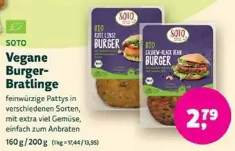 Biomarkt SOTO Vegane Burger- Bratlinge Angebot