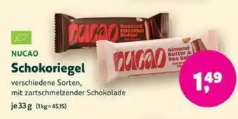 Biomarkt NUCAO Schokoriegel Angebot