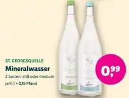 Biomarkt ST. GEORGSQUELLE Mineralwasser Angebot