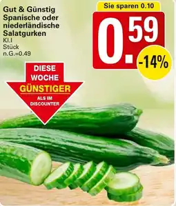 WEZ Gut & Günstig Spanische oder niederländische Salatgurken Angebot