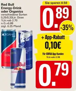 WEZ Red Bull Energy-Drink oder Organics Angebot