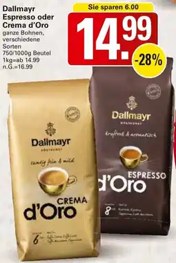 WEZ Dallmayr Espresso oder Crema d'Oro Angebot