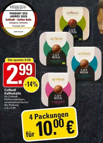 WEZ CoffeeB Kaffeebälle Angebot