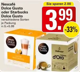 WEZ Nescafé Dolce Gusto oder Starbucks Dolce Gusto Angebot