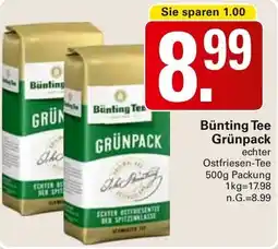 WEZ Bünting Tee Grünpack Angebot