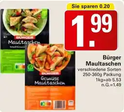 WEZ Bürger Maultaschen Angebot