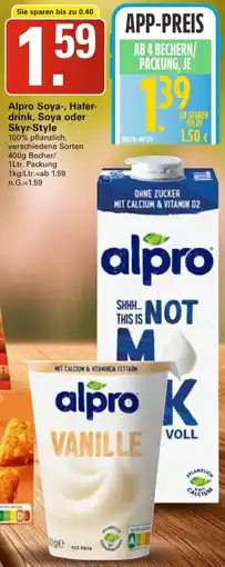 WEZ Alpro Soya-, Haferdrink, Soya oder Skyr-Style Angebot