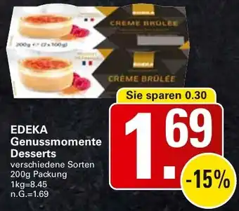 WEZ EDEKA Genussmomente Desserts Angebot