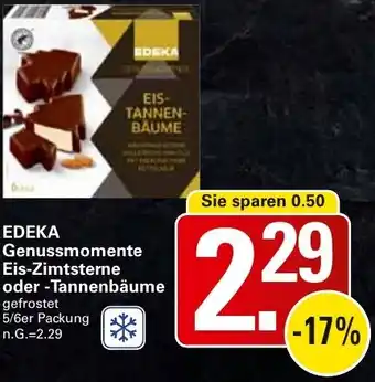 WEZ EDEKA Genussmomente Eis-Zimtsterne oder -Tannenbäume Angebot