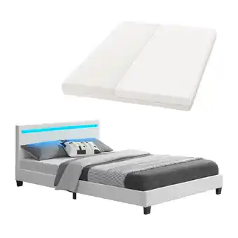 Netto Marken-Discount Juskys Polsterbett Paris 140 x 200 cm Einzelbett in weiß mit Kaltschaummatratze Angebot