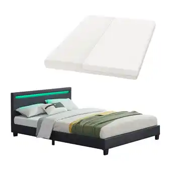 Netto Marken-Discount Juskys Polsterbett Paris 140 x 200 cm Einzelbett in schwarz mit Kaltschaummatratze Angebot