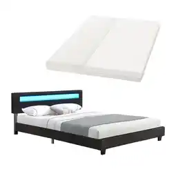 Netto Marken-Discount Juskys Polsterbett Paris 180 x 200 cm Doppelbett in schwarz mit Kaltschaummatratze Angebot