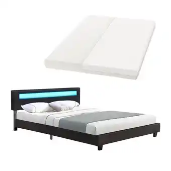 Netto Marken-Discount Juskys Polsterbett Paris 180 x 200 cm Doppelbett in schwarz mit Kaltschaummatratze Angebot