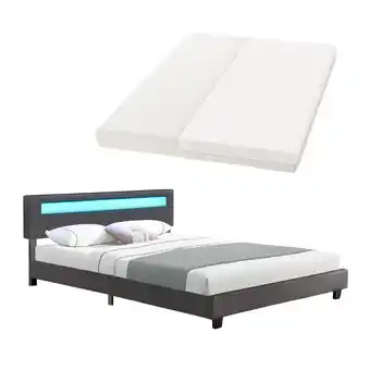 Netto Marken-Discount Juskys Polsterbett Paris 180 x 200 cm Doppelbett in dunkelgrau mit Kaltschaummatratze Angebot