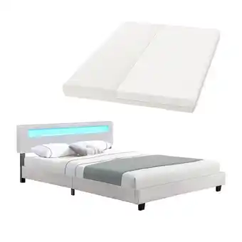 Netto Marken-Discount Juskys Polsterbett Paris 180 x 200 cm Doppelbett in weiß mit Kaltschaummatratze Angebot