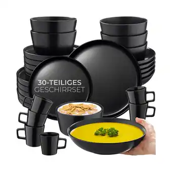 Netto Marken-Discount tectake Kombiservice, für 6 Personen, aus Steingut, mit Glasur, ineinander stapelbar Angebot