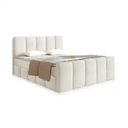 Netto Marken-Discount Juskys Boxspringbett Manitoba 180x200 cm - Topper & hochwertige Polsterung inklusive - Creme Angebot
