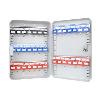 Netto Marken-Discount HMF 13035-07 Schlüsselkasten abschließbar, 35 Haken, 32 x 23 x 7,5 cm, Lichtgrau Angebot