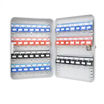 Netto Marken-Discount HMF 13049-07 Schlüsselkasten abschließbar, 49 Haken, 32 x 23 x 7,5 cm, Lichtgrau Angebot