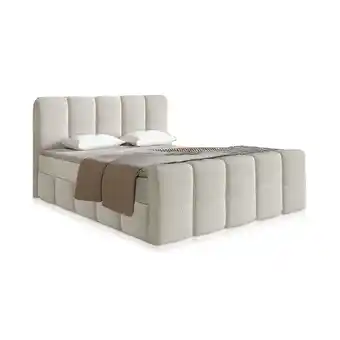 Netto Marken-Discount Juskys Boxspringbett Manitoba 180x200 cm - Topper & hochwertige Polsterung inklusive - Beige Angebot