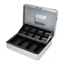 Netto Marken-Discount HMF 15130-09 Geldkassette mit Scheinfächer und Münzfächer, 30 x 24 x 9 cm, Silber Angebot